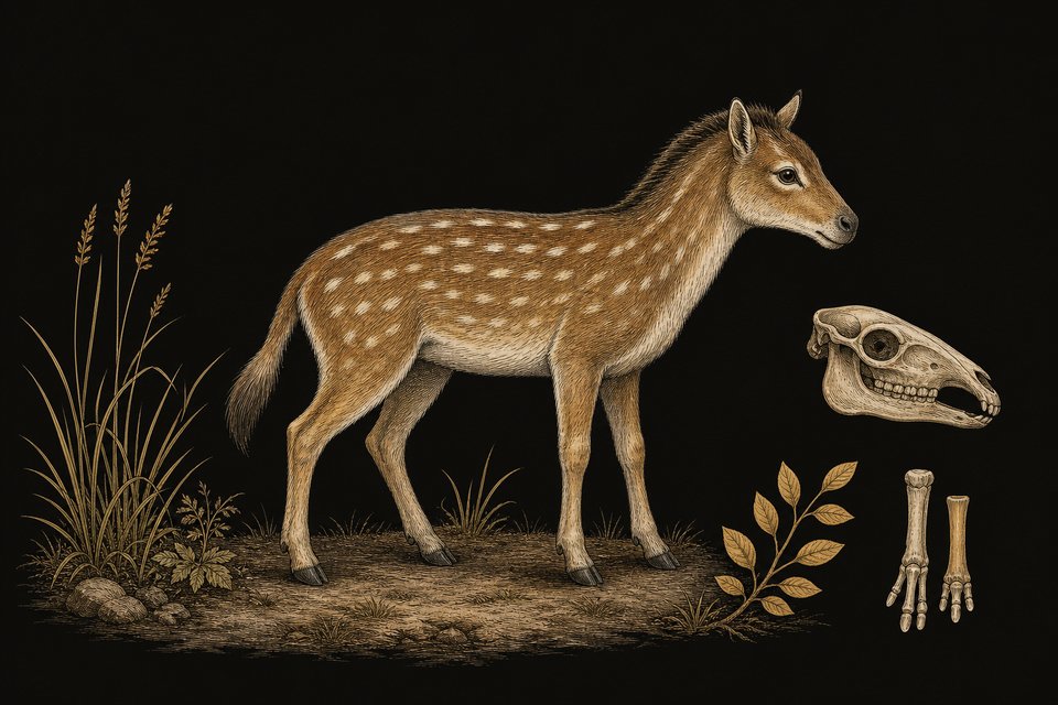 Orohippus: een impressie van dit 50 cm hoge dier