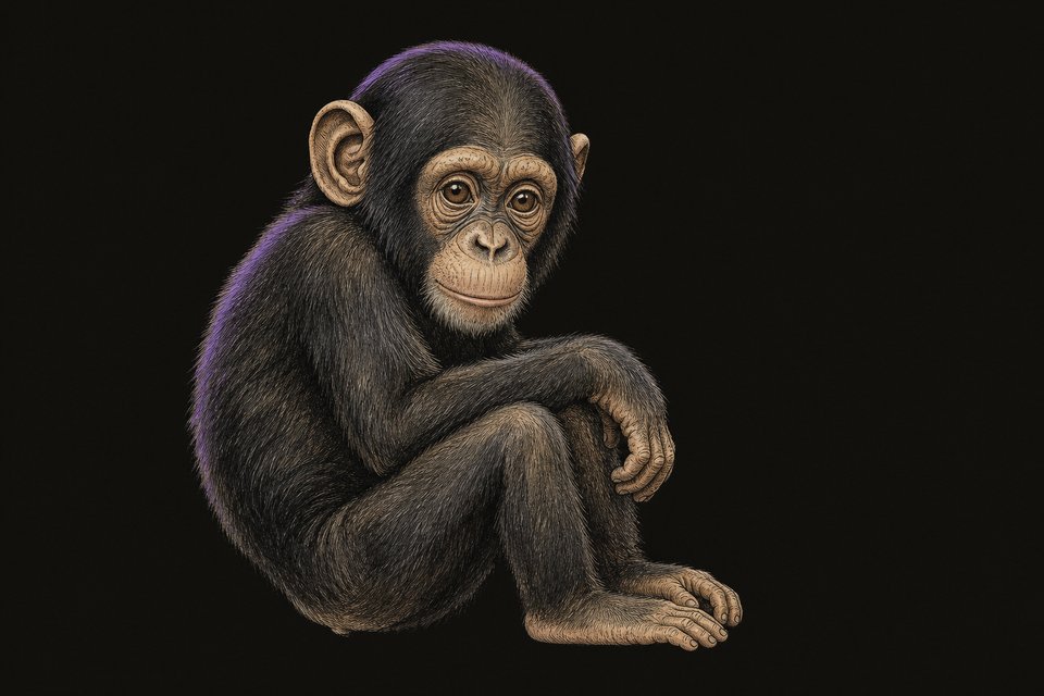 Jonge chimpansee