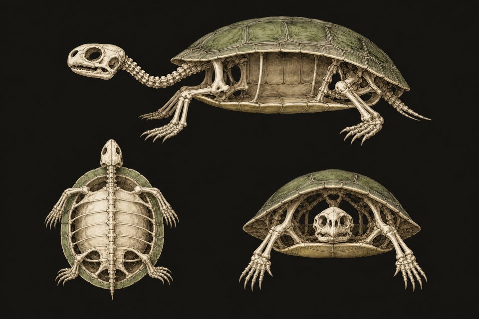 Skelet van een schildpad