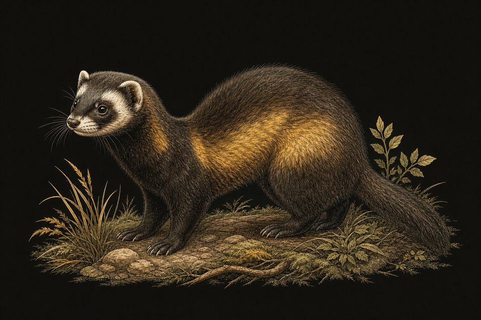 Opvallend bij de bunzing zijn de gelige flanken en de koptekening; de rug wordt bol gehouden