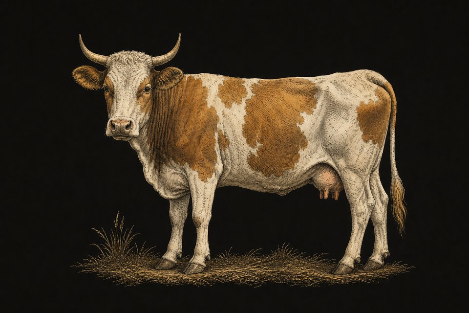 Koe met hoorns