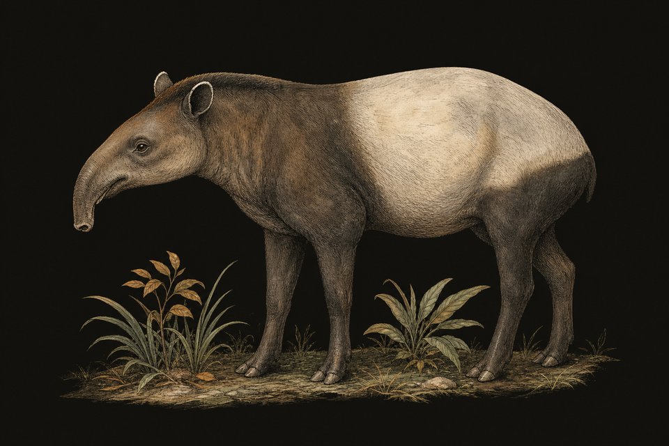 Tapir: varkensachtig met een slurfje en lange poten
