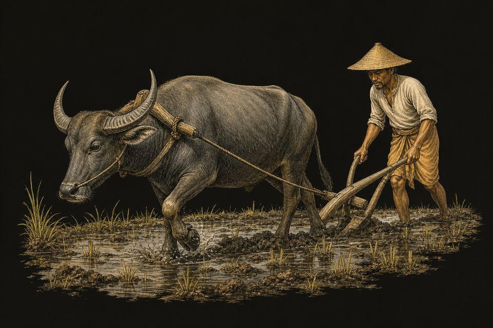 Waterbuffels voor de ploeg