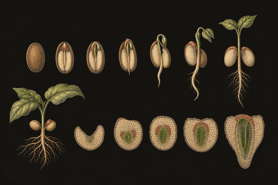 De ontwikkeling van het embryo van de plant