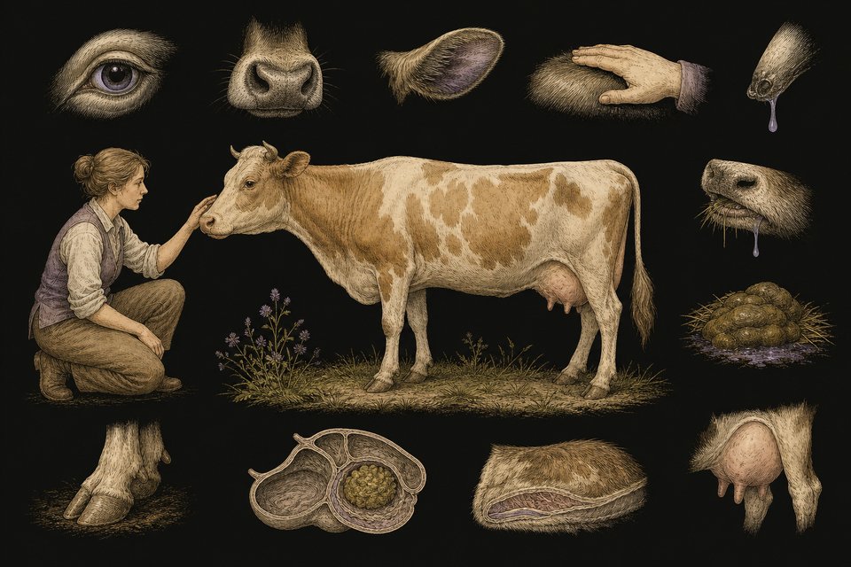 Make an observation of the health of an animal, e.g. a cow. How can you determine its health, what part does your life sense 