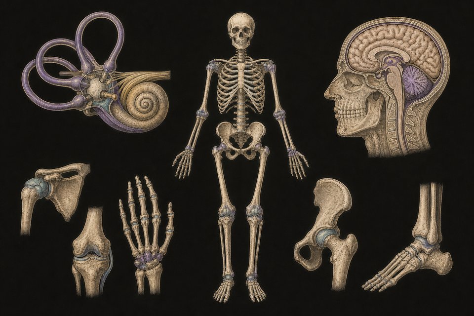 The organ of balance and the joints
