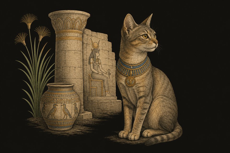Drawing of a cat in ancient Egypt