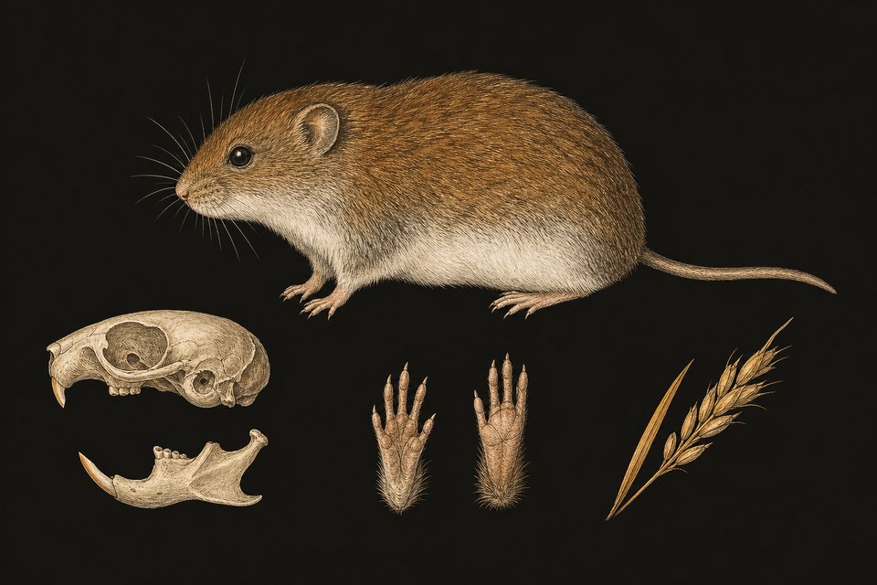 Common vole: a white underside
