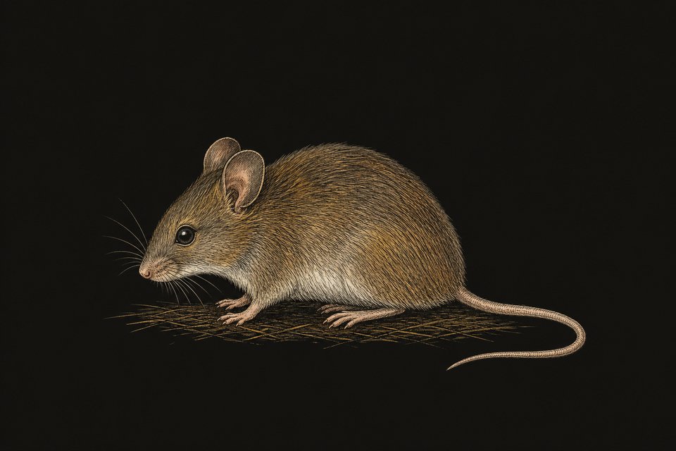 House mouse: built higher posterior than anterior, a neck is hardly visible