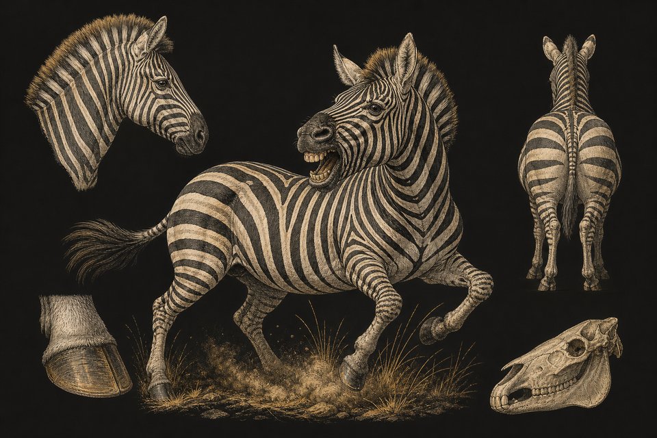 Zebra: a striped and aggressive horse