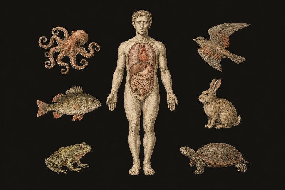 Figure 33. Animal Man (from Van der Wal, by Hartmann) Indicated is that an animal is an organism with content or volume. It i