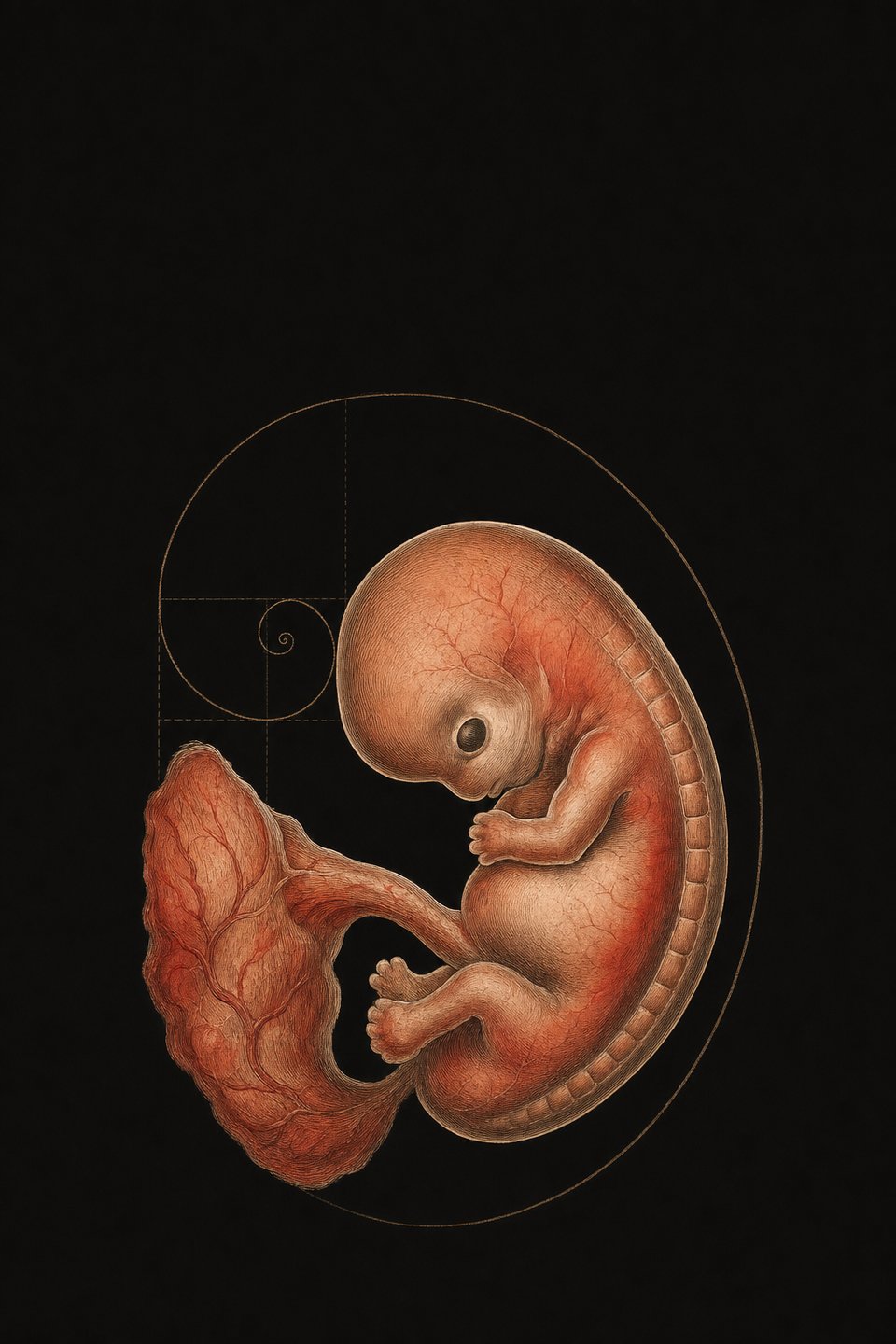 Menselijk embryo van ongeveer zes weken